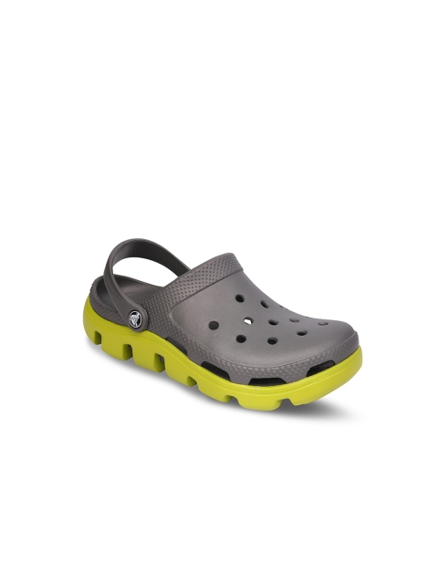 

Crocs Unisex Grey & Lime Green Croslite Clogs