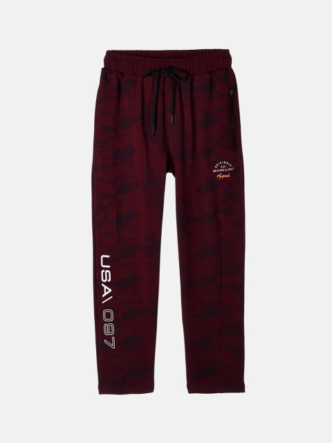 

Monte Carlo Boys Maroon & Black Camouflage Printed Track Pants