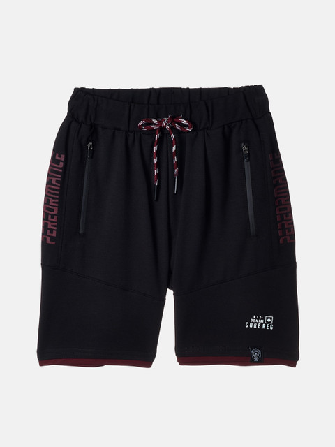 

Monte Carlo Boys Black Solid Mid-Rise Regular Shorts