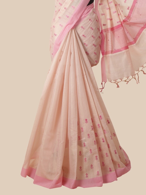 

Pothys Pink Floral Zari Tissue Saree