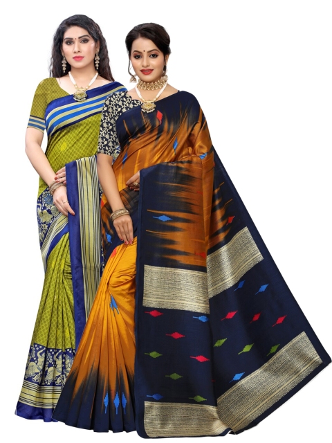 

KALINI Multicoloured Set of 2 Printed Art Silk Saree, Multi