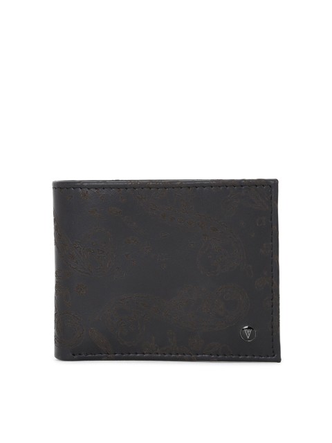 

Van Heusen Men Brown Textured Leather Two Fold Wallet