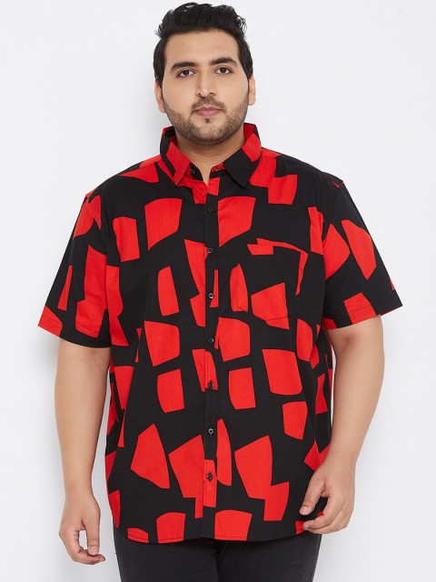 

Instafab Plus Men Black Checked Casual Shirt