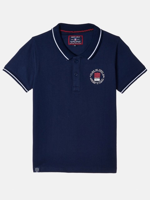 

Monte Carlo Boys Blue Polo Collar Applique T-shirt