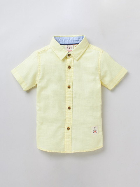 

Ed-a-Mamma Boys Yellow Cotton Casual Sustainable Shirt