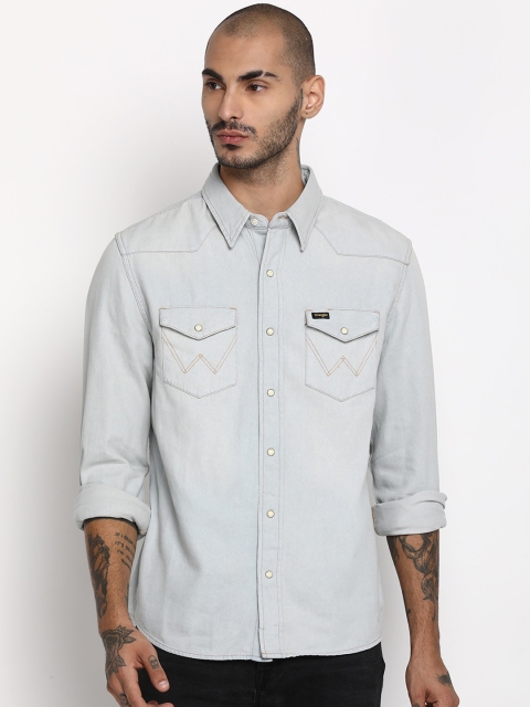 

Wrangler Men Grey Solid Casual Shirt