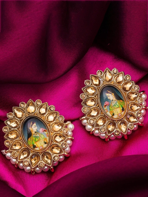 

aadita Gold Contemporary Studs Earrings
