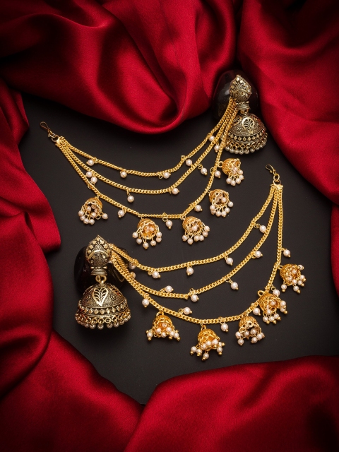 

aadita Gold Contemporary Jhumkas Earrings