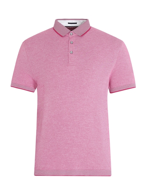 

Ted Baker Men Pink Self Design Polo Collar T-shirt