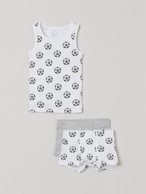 

H&M Boys White & Grey 3-Piece Cotton Jersey Set