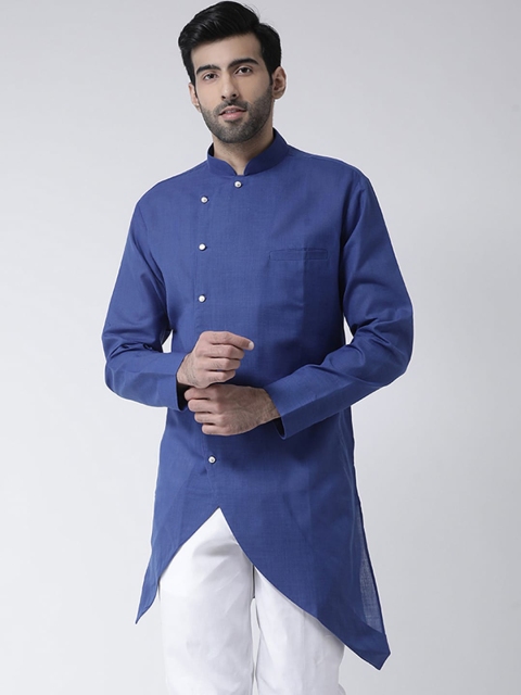 

SG LEMAN Men Blue Asymmetric Cotton Kurta