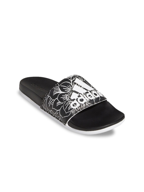 

ADIDAS Women Black & White Printed Sliders