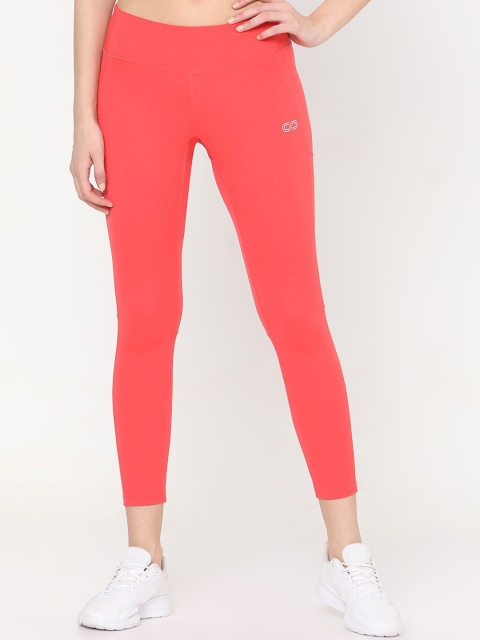 

Silvertraq Women Orange Mid-Rise Track Tights