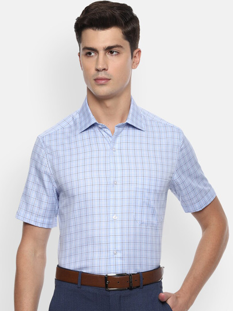 

Louis Philippe Men Blue Checked Casual Shirt