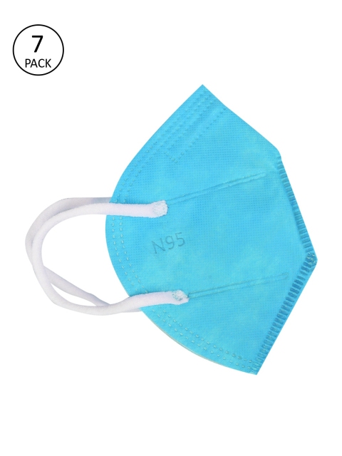 

Fashitale Unisex Pack Of 7 Blue Solid 5 Ply Reusable N95 Masks