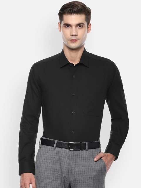 

Louis Philippe Plus Size Men Black Slim Fit Formal Shirt