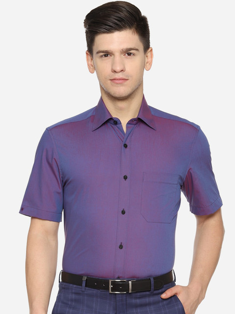 

Louis Philippe Men Purple Pure Cotton Formal Shirt