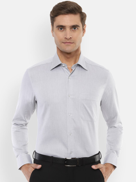 

Louis Philippe Men Grey Classic-Fit Pure Cotton Formal Shirt