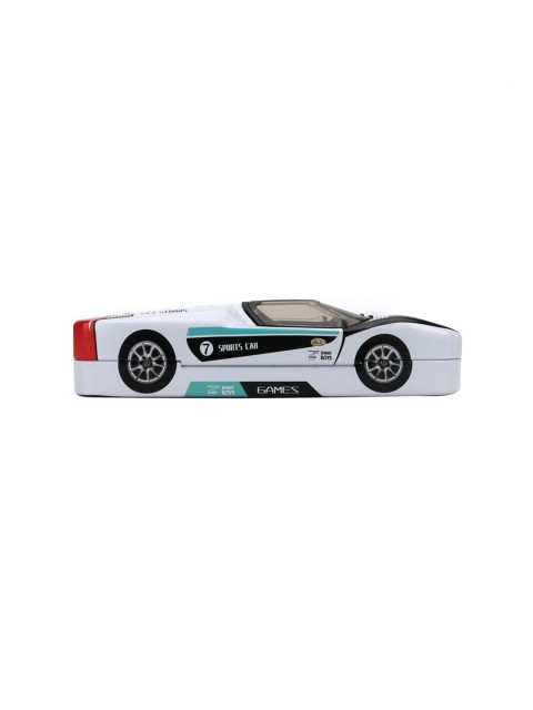

QIPS Kids White & Black High-Quality Magnetic Metal Pencil Box