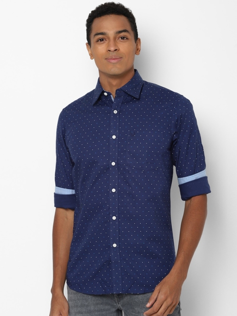 

Allen Solly Men Navy Blue Slim Fit Printed Casual Shirt