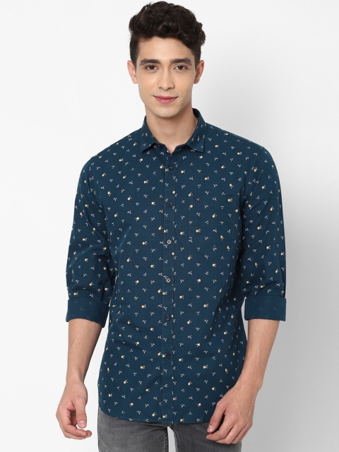 

Allen Solly Men Navy Blue Printed Slim Fit Casual Shirt
