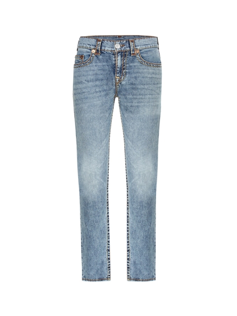 

True Religion Men Blue Heavy Fade MId Rise Slim Fit Jeans