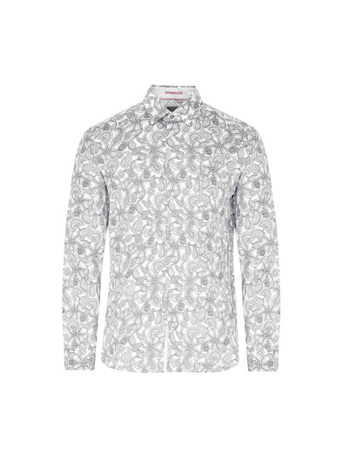 

Ted Baker Men White & Black Pure Cotton Floral Printed Casual Shirt