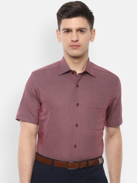 

Louis Philippe Men Maroon Checked Cotton Formal Shirt