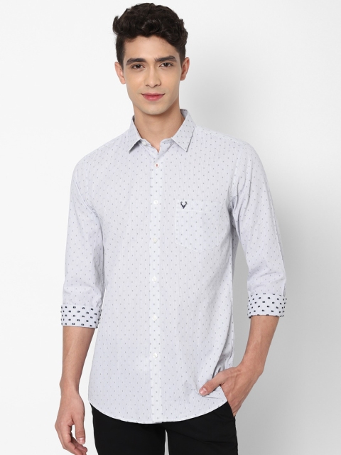 

Allen Solly Men White & Grey Slim Fit Printed Casual Shirt