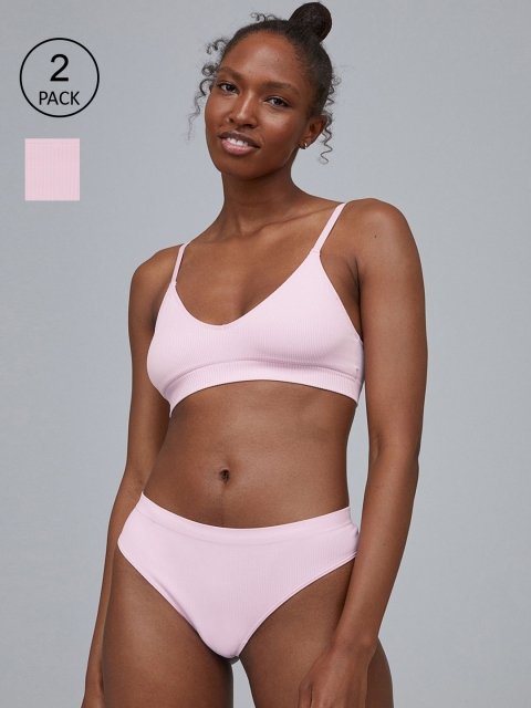 

H&M Women Pink 2-Pack Brazilian Briefs 0892309011