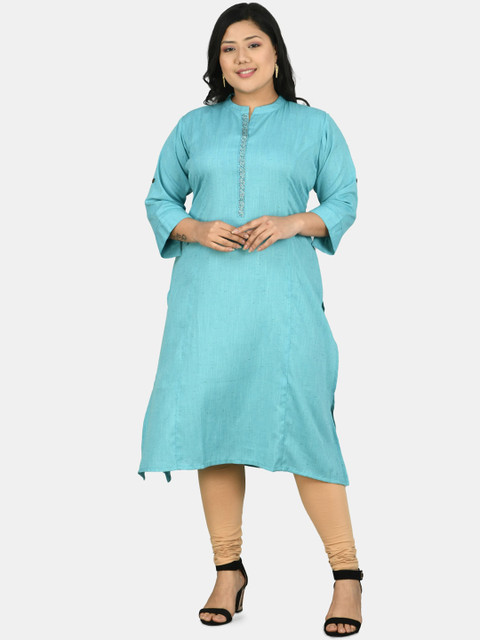 

DesiNoor com Women Blue Siroski work Kurta