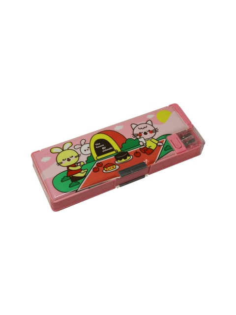 

QIPS Girls Pink & Red Printed Magnetic Pencil Case