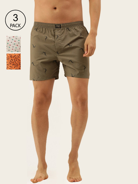 

Urban Dog Men Pack Of 3 Assorted Printed Pure Cotton Boxers UDBX410_UDBX404_UDBX401-M
