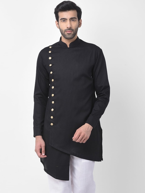 

SG LEMAN Men Black Asymmetric Kurta
