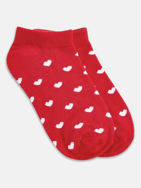 

Honey by Pantaloons Women Red Patterned Ankle-Length Socks