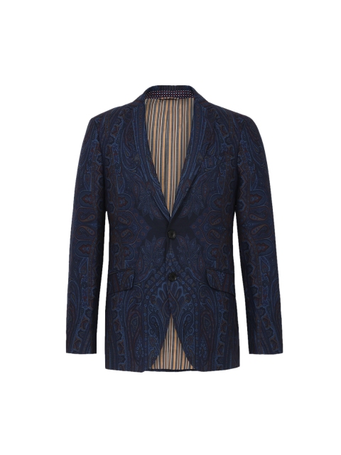 

ETRO Men Navy Blue Longline Tailored Jacket