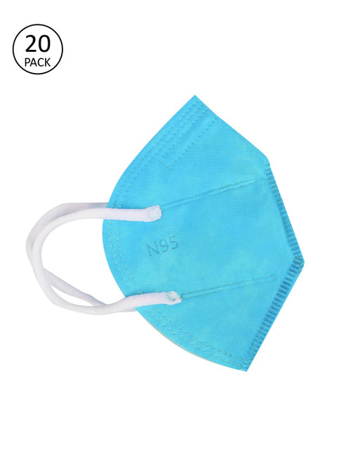 

Fashitale Unisex Pack Of 20 Blue Solid 5 Ply Reusable N95 Masks