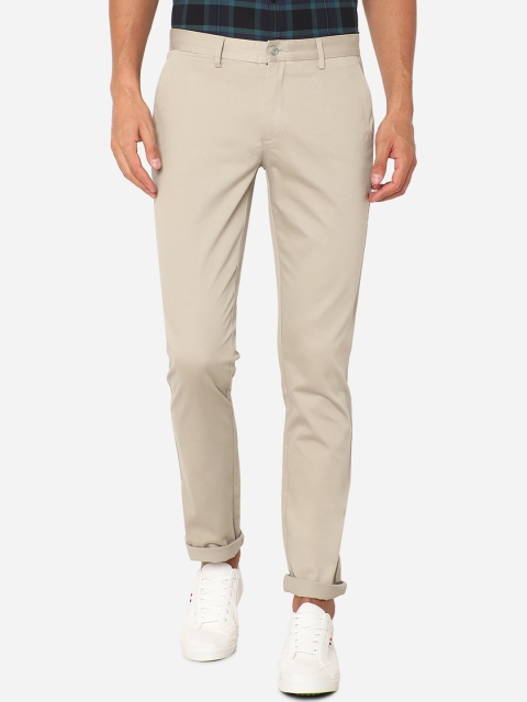 

Greenfibre Men Beige Slim Fit Regular Trousers