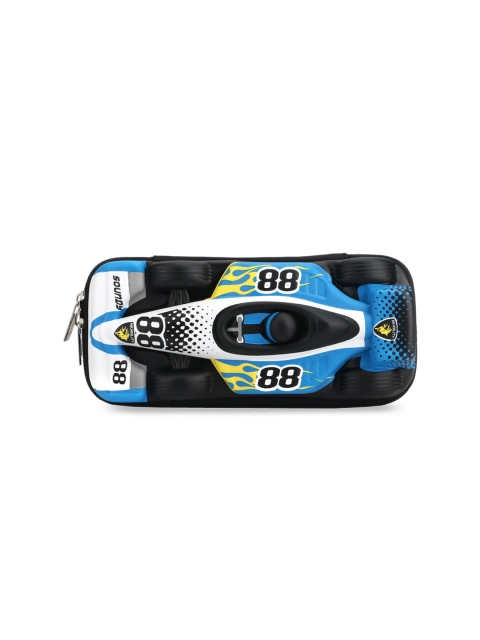 

QIPS Boys Blue & Black Car Shape Printed Pencil Case