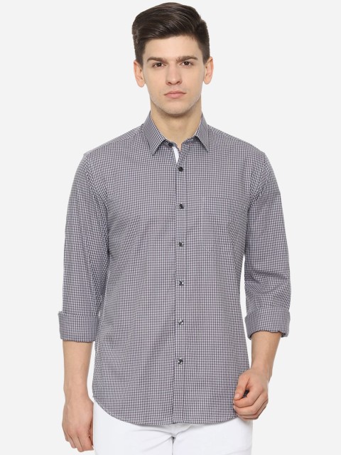 

Louis Philippe Men Grey Slim Fit Printed Casual Shirt