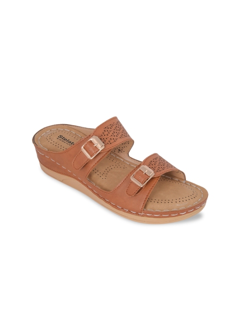 

Stelatoes Tan Wedge Pumps with Laser Cuts