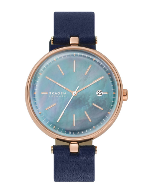 

SKAGEN Women Blue Leather Karolina Kinetic Analogue Watch SKW2981
