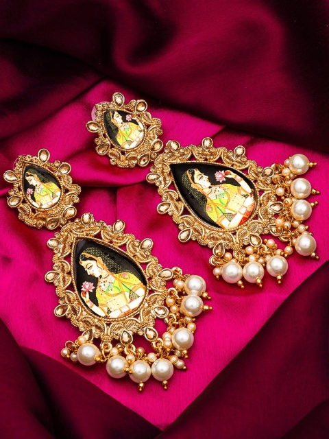 

aadita Gold Contemporary Chandbalis Earrings