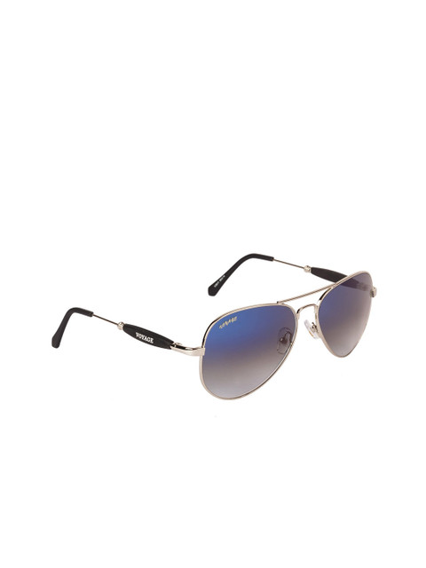 

Voyage Unisex Blue Lens & Silver-Toned Aviator Sunglasses with UV Protected Lens