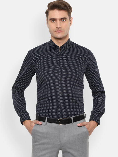 

Louis Philippe Men Navy Blue Slim Fit Printed Casual Shirt
