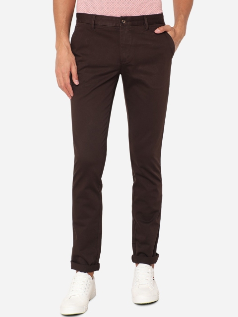 

Greenfibre Men Coffee Brown Slim Fit Chinos Trousers