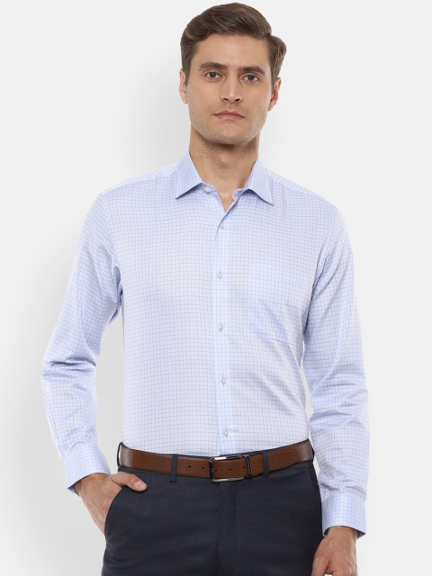 

Louis Philippe Men Blue Slim Fit Checked Casual Shirt