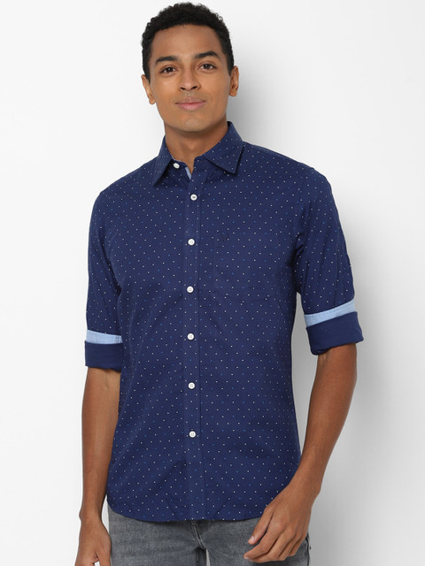 

Allen Solly Men Blue Printed Slim Fit Casual Shirt