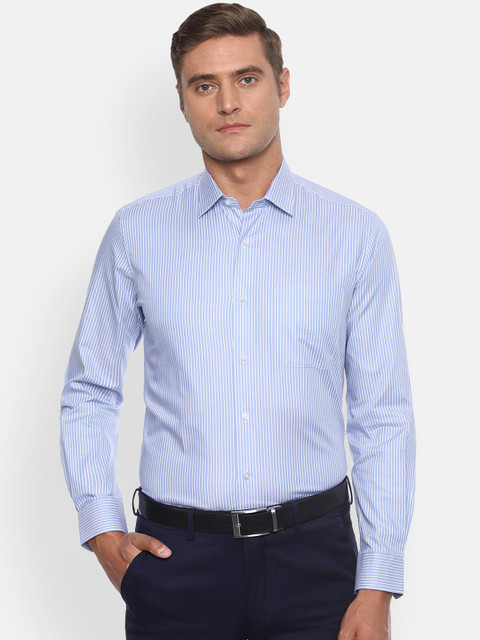 

Louis Philippe Men Blue Slim Fit Striped Casual Shirt