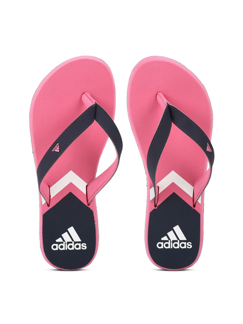 

ADIDAS Women Navy Blue & Pink Printed Thong Flip-Flops